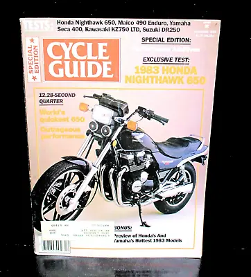 Honda 650 Nighthawk Maico 490 Yamaha Seca 400 Kawasaki KZ750 Cycle Guide Dec 82 • $19.99