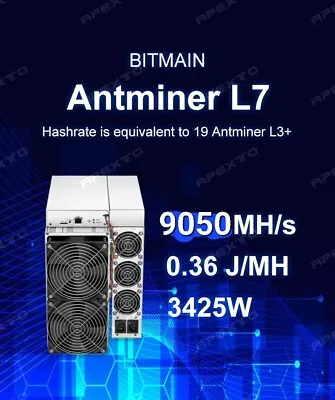 Bitmain Antminer L7 9050 Mh/s 2-3 Weeks Delivery CHEAPEST ON EBAY AND ONLINE!! • $7700