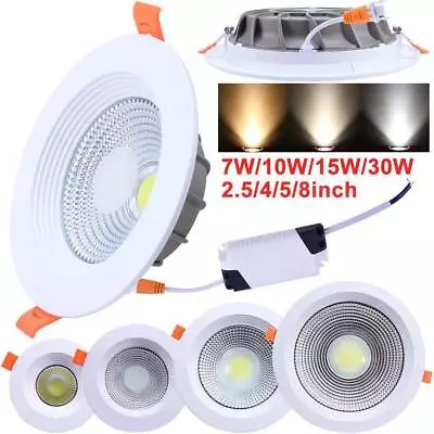 7/10/15/30W 3000LM AC85-265V LED COB Downlight Ceiling Lamp Recessed Lights Home • $73.89