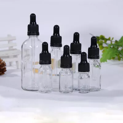 Glass Essential Oil Liquid Empty Amber Bottle Aromatherapy Dropper Caps 3 Colors • $2.94