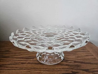 Fostoria American #2056 CAKE SALVER PLATE Low Round 10  Ruffle Edge Crystal VTG • $39.95