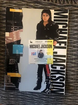 Michael Jackson Bad World Tour 1988 Concert Program With Original Ticket • £18