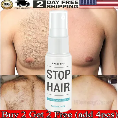 $8.85 • Buy Natural Permanent Hair Removal Spray Painless Stop Hair Growth Inhibitor Remover