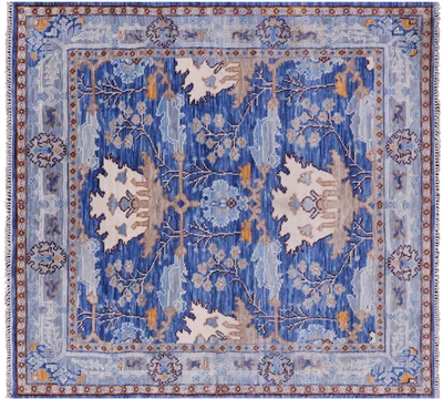 $1274 • Buy 6' Square Hand-Knotted William Morris Wool Rug - Q19295