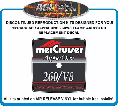 Mercruiser Alpha One 260/V8 Flame Arrestor Reproduction Decal   260 • $13.24