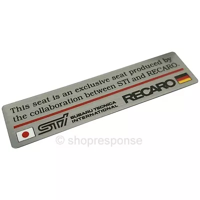 $29.99 • Buy JDM Subaru Impreza WRX STi GDB Interior STi X Recaro Emblem Badge Silver JAPAN