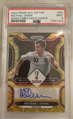 2022 Panini Prizm World Cup Qatar Michael Owen Signatures Gold /10 PSA 9 • $550