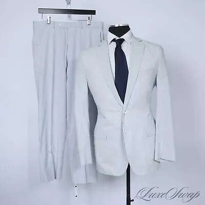Brooks Brothers Fitzgerald Fit 346 White Blue TRAD Seersucker Summer Suit 40 NR • $71