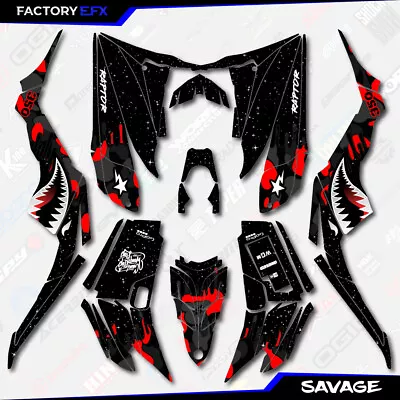 Black & Red Savage Camo Racing Graphics Kit Fits Yamaha Raptor 350 04-13 Decals • $124.99