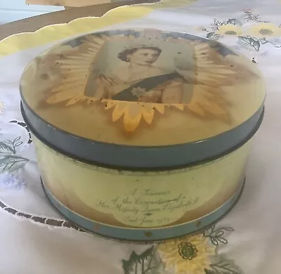 Vintage 1953 Souvenir Queen Elizabeth II Coronation Tin. Collectors Item. • £5