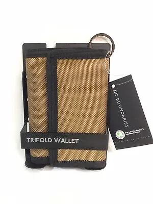 NEW NoBo No Boundaries Men's Tri-Fold Wallet Zippered BROWN Cognac/Orange • $5.95