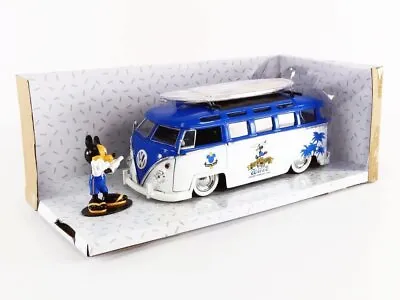 Jada Toys Disney Mickey And Friends 1:24 Volkswagen T1 Bus Die-cast Car W/... • $29.99