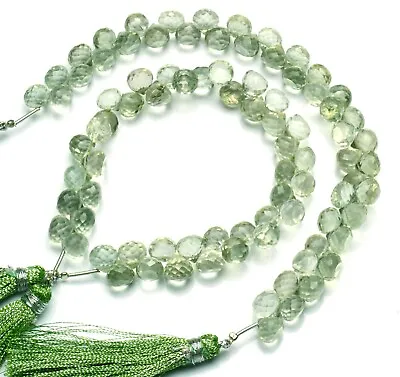 Natural Gem Green Amethyst Prasiolite 8MM Size Faceted Onion Shape Beads 8.5  • $20