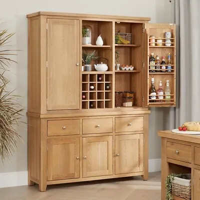 Cheshire Limed Oak Triple Kitchen Larder Pantry Cupboard - Kitchen - LR37-LR67 • £1399