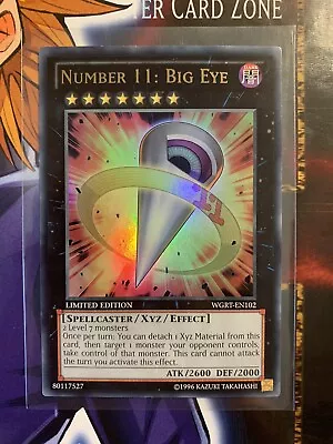 Yu-Gi-Oh! Card *Number 11: Big Eye* WGRT-EN102 Ltd Ed ULTRA RARE (NM) • $15.94