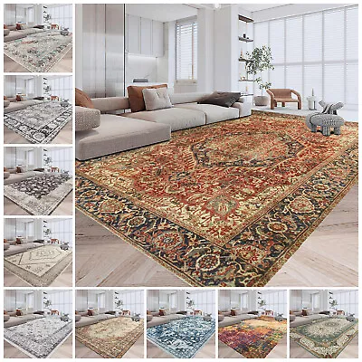 Extra Large Traditional Rugs Non Slip Hallway Runner Living Room Bedroom Carpet • £9.99