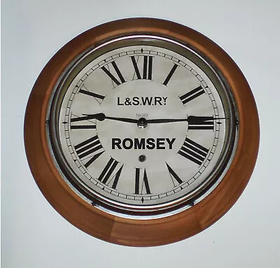 London South Western Railway LSWR Style Wooden Clock Romsey Station • £65