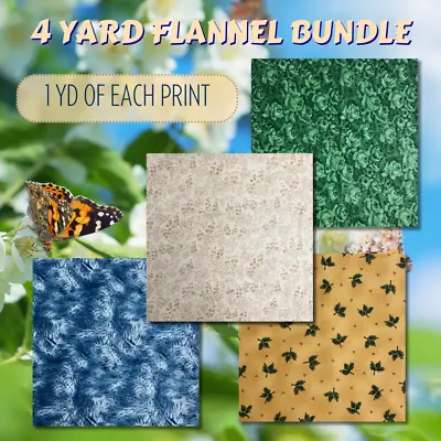 FLANNEL BUNDLE  Blooming Spring 4 Yd/pk - Maywood Studio & South Sea Imports Mix • $42