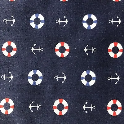 Cotton Fabric Clearance Navy Nautical With Red And White Nautical Items • £6