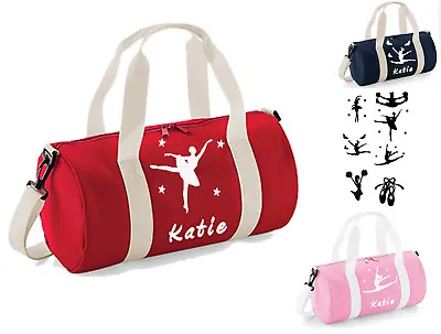 Personalised Dance Girls Bag Ballet Dancer Red Navy Pink Gym Kit Bag • $55.90