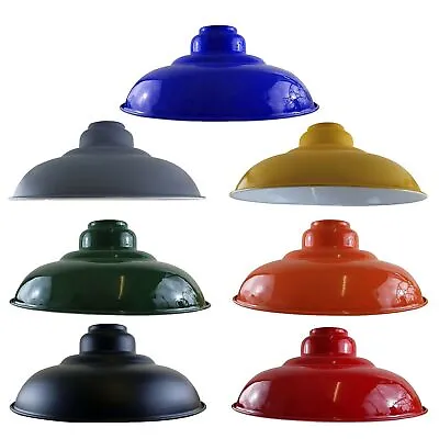 Vintage Industrial Light Shade Retro Metal Easy Fit Pendant Ceiling Lampshades • £13.09