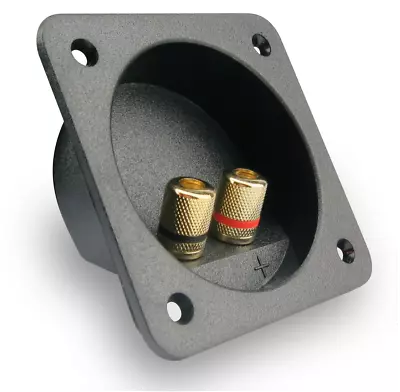 £3.95 • Buy 2 Way Speaker Box Terminal Binding Post Plate Square Gold Banana