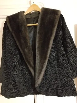 Vintage Simulated Curly Lamb And Ranch Mink Jacket Stole • $68