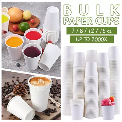 1000pcs Paper Cups Polystyrene Coffee Styrofoam Disposable Insulated Bulk 8 16oz • $14.99