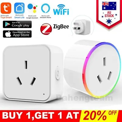 Smart AU Plug Outlet Switch Zigbee /WiFi Socket Voice Control For Alexa Google • $18.99