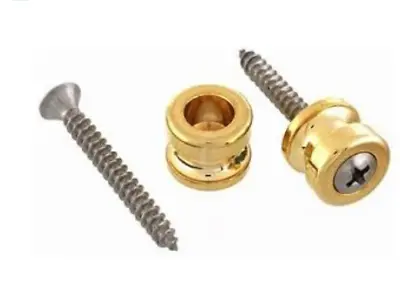 Genuine Schaller Lock Strap Button GOLD Set 2 For Gibson Style Ibanez Guitar • $9.99