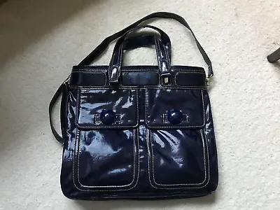 Maxx New York Womens Front/Side 2 Pocket Shoulder Bag Handbag Purple Blue 14 W • $2.99