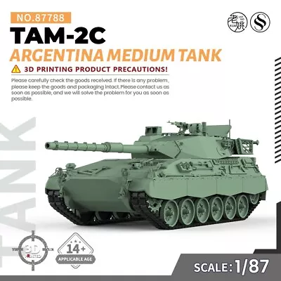 SSMODEL SS87788 1/87 Military Model Kit Argentina TAM-2C Medium Tank • $20.99