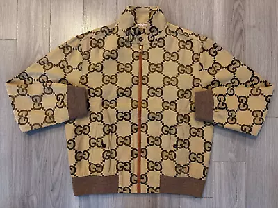 Gucci Jumbo GG Canvas Jacket Beige And Ebony Sz 50 L • $849