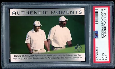 $289.99 • Buy Tiger Woods Michael Jordan 2014 SP Authentic #69 Authentic Moments Legends PSA 9