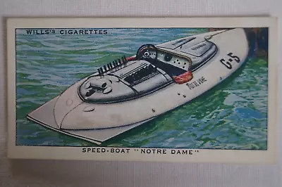 Speed Series Vintage 1939 WWII Era Wills Collector Card Speed Boat Notre Dame • $6.36