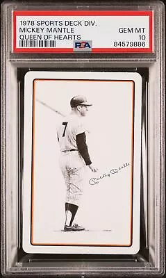 1978 Sports Deck Divison Mickey Mantle PSA 10 - Yankees - HOF - Queen Of Hearts • $80.99