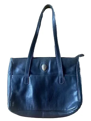 Vintage Lancel Tote Bag Black Leather Double Strap Shoulder Bag Repaired & Worn • £15