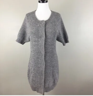 $32 • Buy Ann Taylor Knit Cardigan Sweater Size M  Alpaca  Wool Acrylic  Tunic