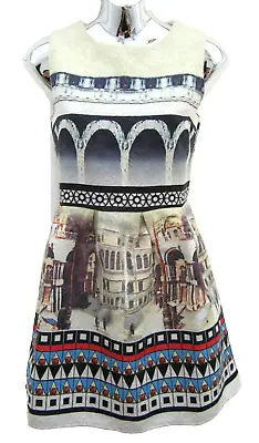 Mexx Women's Sleeveless Printed Knee Length Flared Dress Size Small 8 - 10 • £12.99