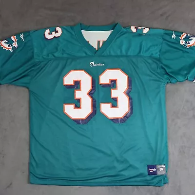 VTG NFL Miami Dolphins Abdul Jabbar#33 Reversible Jersey Size 56 Reebok Football • $5
