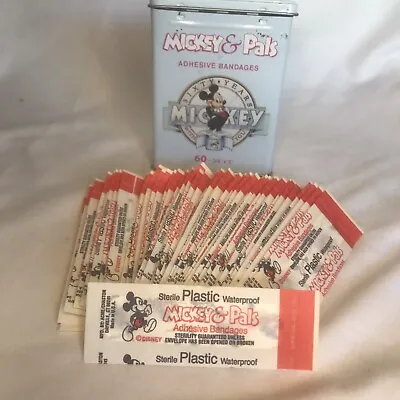 Vintage Mickey Mouse & Pals Bandages In Tin Sixty Years Full Of  Bandaids • $18.95