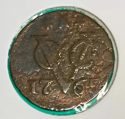 Dutch Netherlands Colonial VOC Duit Coin 1765 New York Penny • $14.99