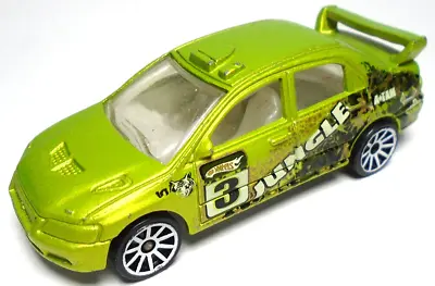 2003 Hot Wheels Mitsubishi Evo #3 Jungle Rally Green 1:64 Diecast 3  Race Car • $10.99