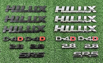 For Hilux 2005-2024 Badge Set Of 8 Pieces Hilux/D4D/2.8 /SR5 Black/Chrome Emblem • $29