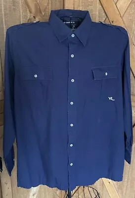 Rocawear Button Up Shirt Men’s 3XL Navy Blue  Western Wear Country Rock • $13.99