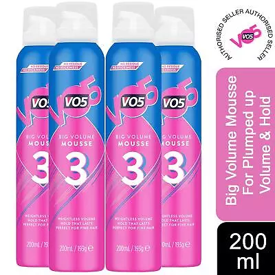 VO5 Big Volume Mousse For Plumped Up Volume & Hold 200ml Pack Of 4 • £17.99