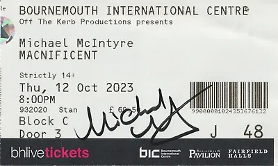 Michael McIntyre Hand Signed Ticket Autograph Comedian The Wheel Big Show • £14.99