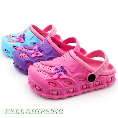 $11.97 • Buy Girl Kids Toddler Garden Clogs Shoes Slip-On Casual Two-tone Slipper Sandals
