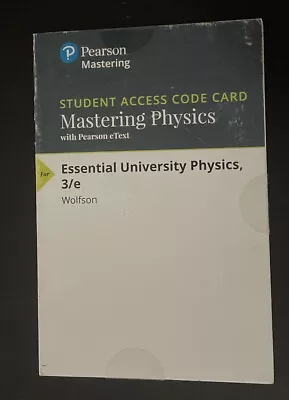 MasteringPhysics With Pearson EText Student  Access Code Card 3/e • $25