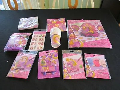 Lot Disney Tangled Birthday Party Supplies BUNDLE For 8 Guests Kit Decor Invite • £19.23